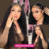 300% Deep Wave Lace Frontal Wig Curly 13x6 HD Lace Front Human Hair Wigs 250% Water Wave Full Human Hair Lace Wigs 30 36 Inch