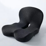 Contoured Ergonomic Lumbar Back Support Seat Cushion with Washable Cover Soft Pressure Relief Chair Pad for Office Workers Long Time Sitting Comfort