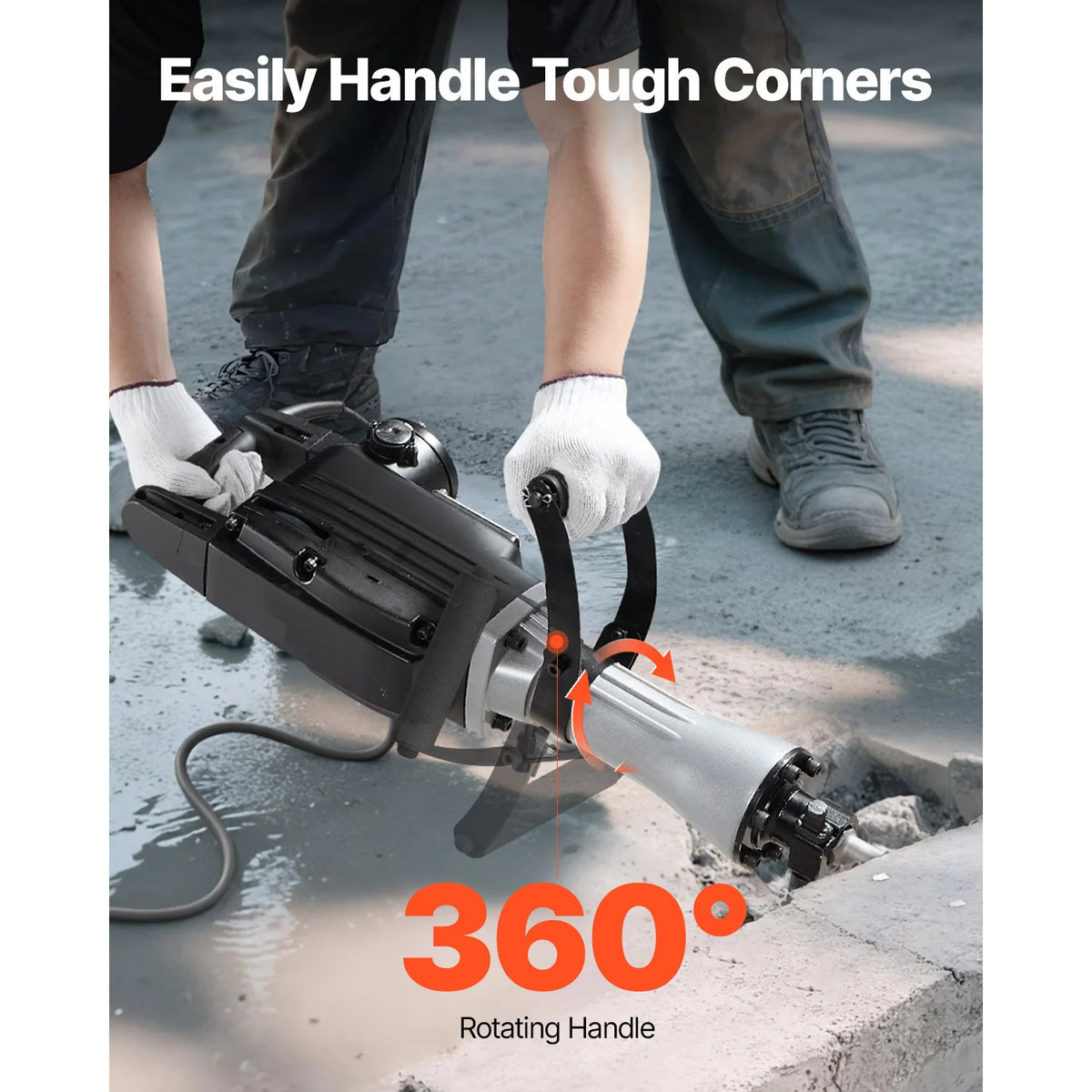 SucceBuy Demolition Jack Hammer 2800 W Powerful Electric Jackhammer 1200 BPM Concrete Breaker with Carrying Case Gloves