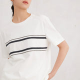 K3060X High Quality Luxury Women's Clothing 100% Cotton Short-Sleeved Round-Neck T-Shirt