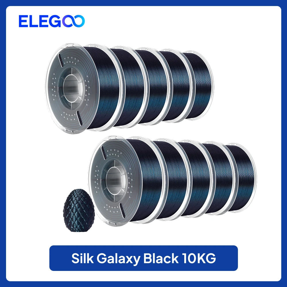 ELEGOO 5KG/10KG 1.75mm Silk PLA Filament,3D Printer Filament 1kg Gold Silver Fits for Most FDM 3D Printers