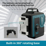 Makita Laser Level:Self-Leveling & Manual Modes,515nm Green Light,±4° Range,16 Lines,IP65,With Remote & Battery for Alignment
