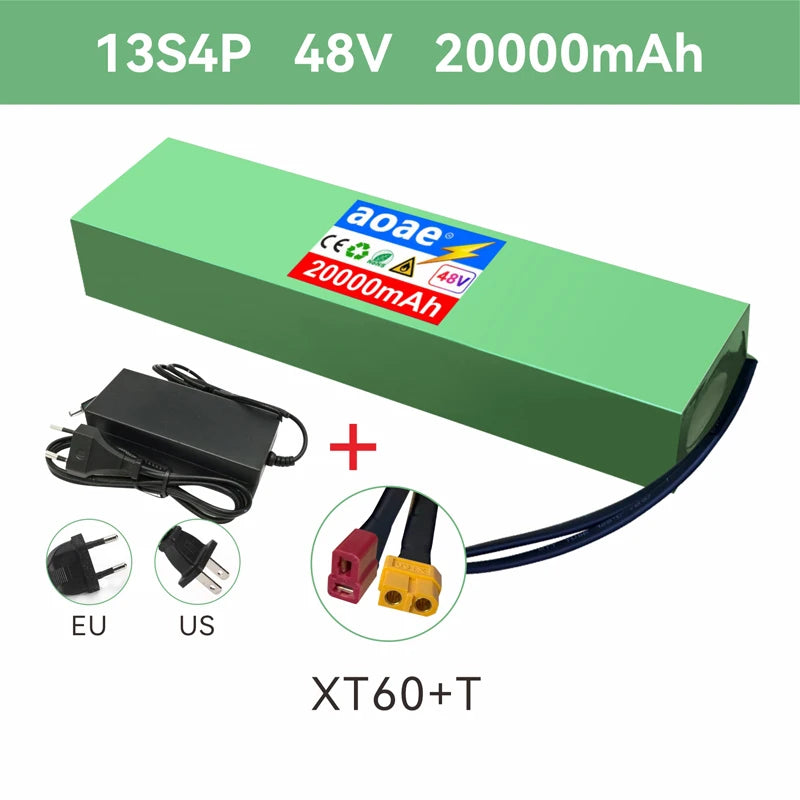 48V Lithium Battery Pack 13S4P 20Ah Grade-A Cells For Kugoo M4 M4Pro Max Speed E-Scooter Built-in BMS Dual XT60+T Long Range