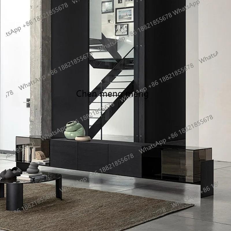 X  Light luxury solid wood glass surface TV cabinet creative storage film and television cabinet