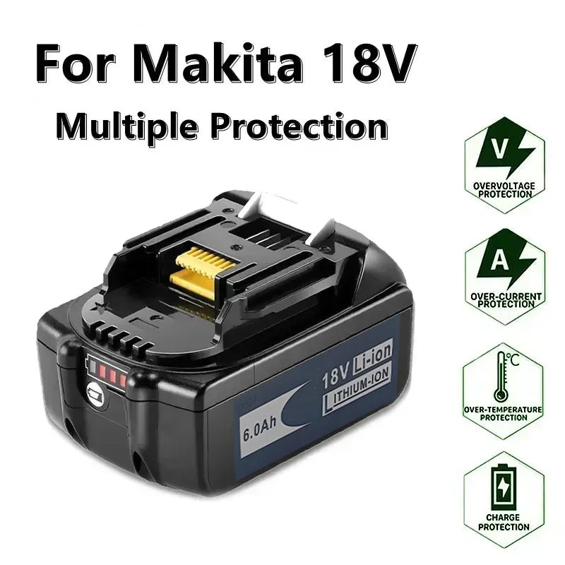 for Makita 18V Battery 6000mAh Rechargeable Power Tools Battery 18V makita with LED Li-ion Replacement LXT BL1860B BL1860 BL1850