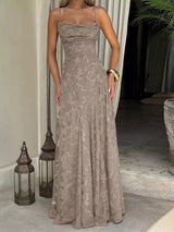 2026 Floral Embroidery Maxi Dress for Women Summer Party Prom Gowns Sexy Backless Suspender Dresses French Style Evening Dress