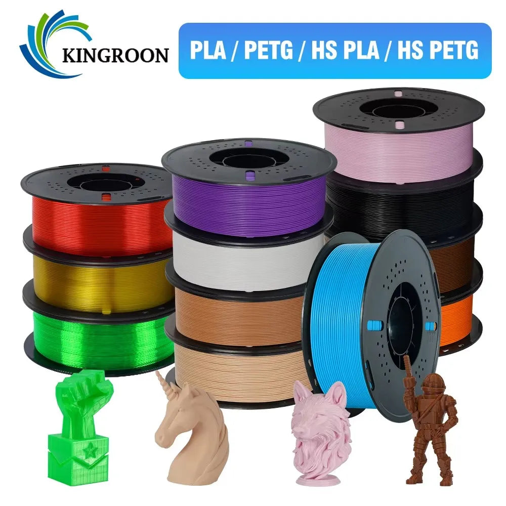 KINGROON High Speed PETG 3D Filament PLA/PETG 5KG 3D Printing Filament 1.75mm 100% Neatly Wound HS Filament 350mm/s Printing