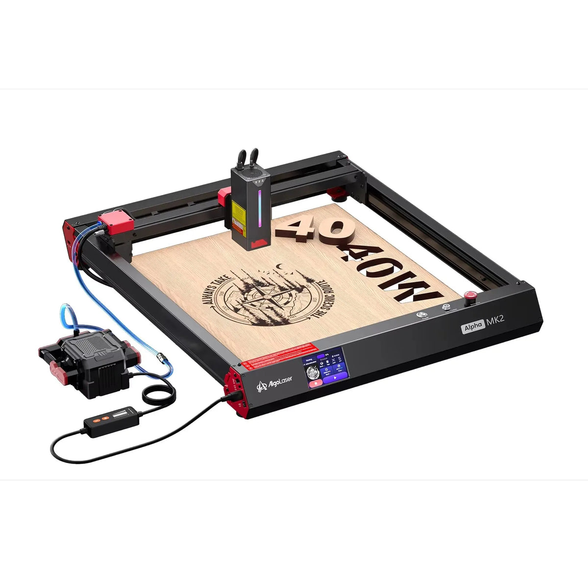 AlgoLaser ALPHA MK2 20W 40W Laser Engraver DIY Gifts Tools Laser Engraving Cutting Machine 3.5'' Touch Screen App Offline Work