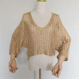 bling bling 3/4 sleeve golden t shirts women sexy knitted party t shirts women sequined t shirt for women