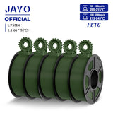 JAYO PETG Filamanet 1.75MM 5Rolls/set 3D Printer Filament PETG Neatly Wound 3D Printing Material For FDM 3D Printer