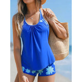 Swimsuit Women Floral Print Tankini Set High Waist Boyshorts Modest Swimwear Tummy Control Two Piece Bathing Suit Beachwear