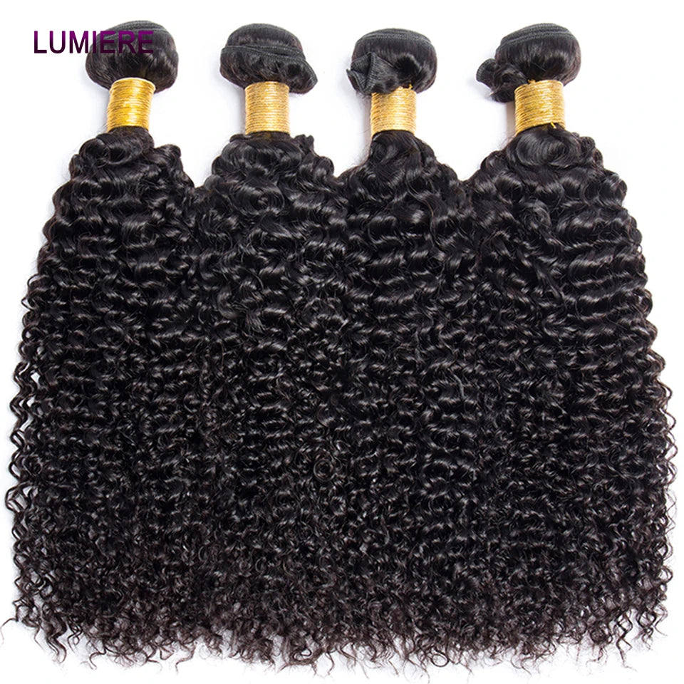 30 40” Kinky Curly Bundles Real Human Hair Brazilian Hair Weave Bundles 1/3/4 PCS Human Hair Bundles Virgin Raw Hair Extensions