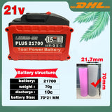 21700 PLUS for Makita Tool Power Battery, 15 Cells with Multiple Protections