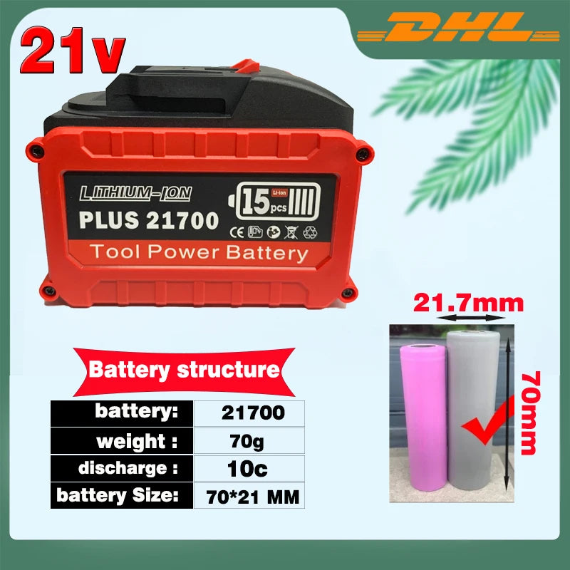 21700 PLUS for Makita Tool Power Battery, 15 Cells with Multiple Protections
