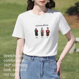 I BELIEVE YOU White Retro Character Embroidered Short Sleeve T-Shirt For Women 2026 Summer New Casual Design Tee Top 2262016360