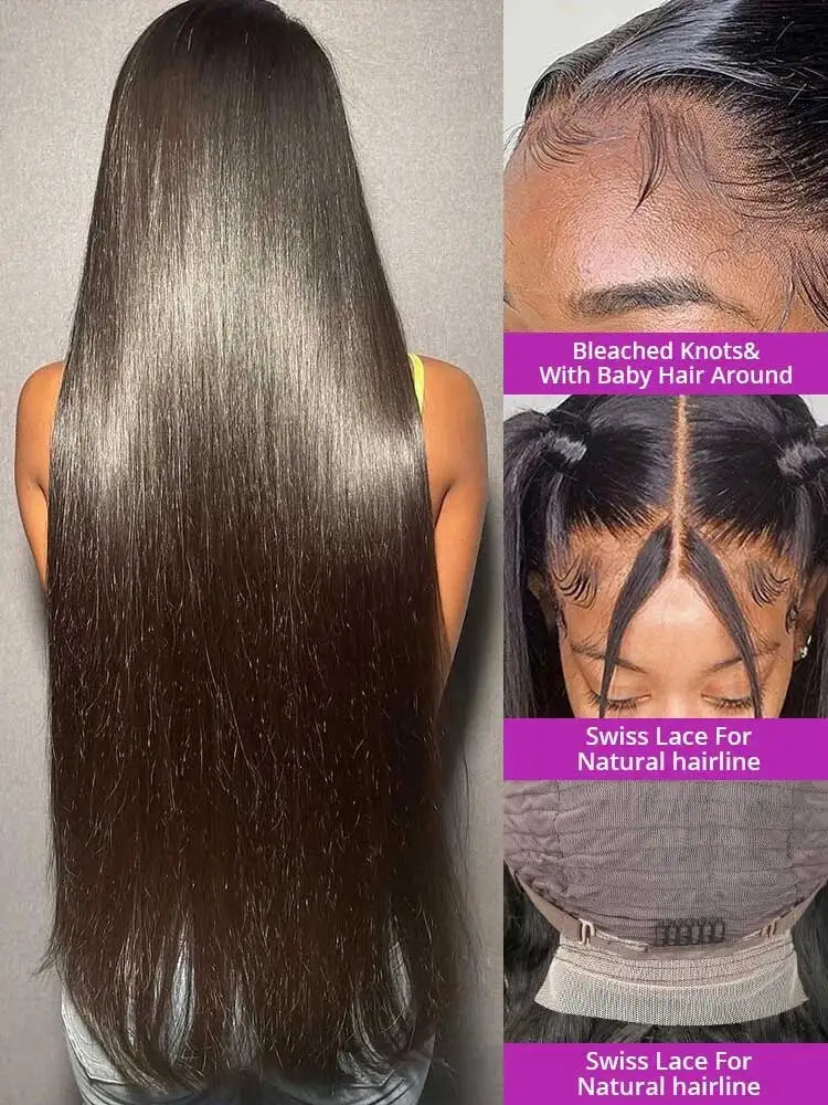 13x4 13x6 HD Lace Frontal 5x5 Closure Wigs | 40 42 Inch Bone Straight
