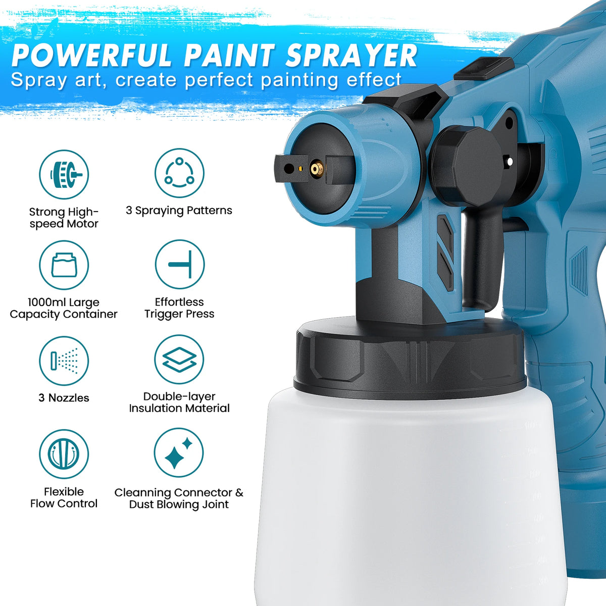 Wired Electric Spray Gun For Makita 18V Battery HVLP Paint Spray Gun Auto Furniture Spray Painting Tool For Home Interior