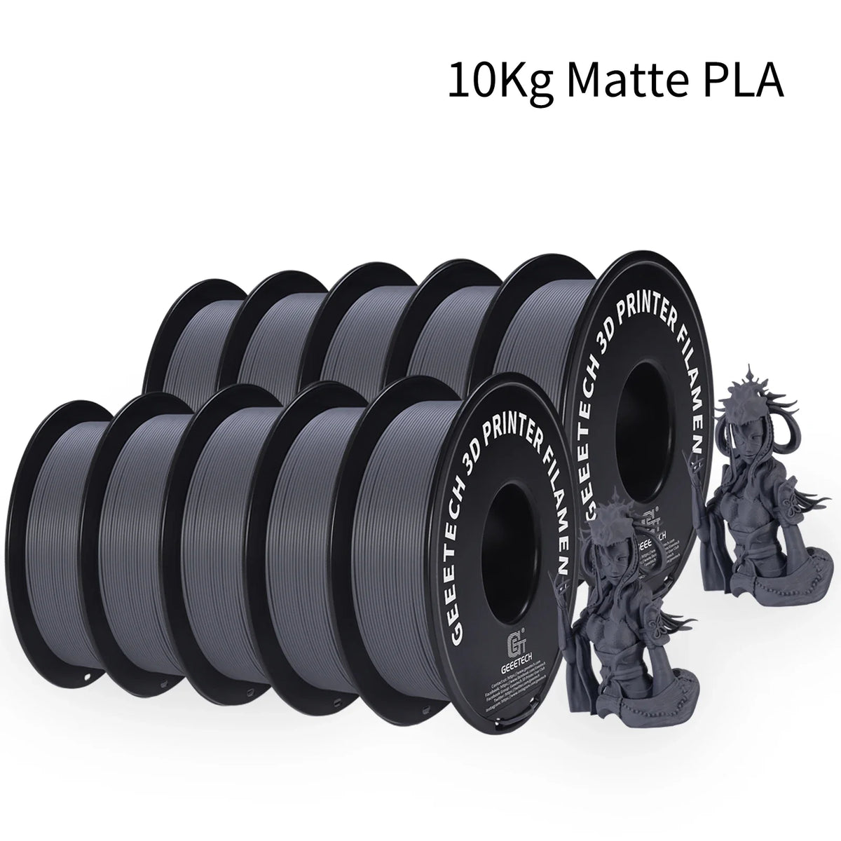 GEEETECH 10Kg 3d Matte PLA Filament 1.75mm Spool Wire For 3D Printer Material,Safety, Vacuum packaging