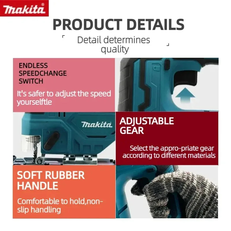 Makita DJV182Z Brushless 18V 340W Jigsaw Electric Jig with Saw Blade Cordless Barrel Handle Jigsaw without Battery