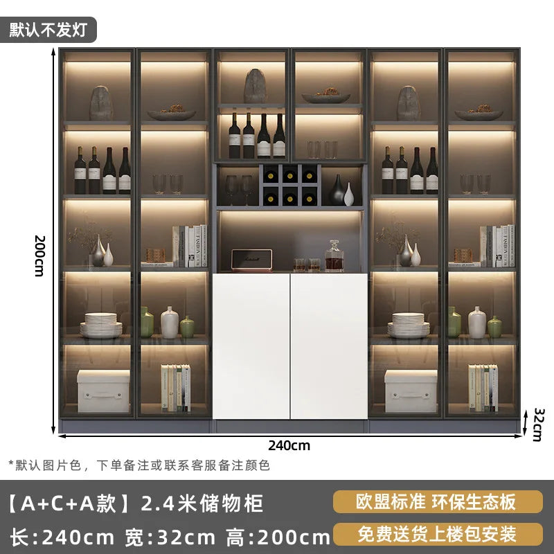 Customized sideboards, high cabinets, light luxury, modern living room storage cabinets, wine cabinets, integrated wall-walled