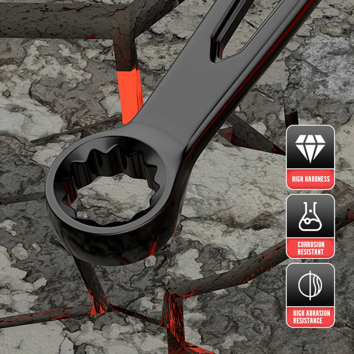 1 Set Ratcheting Wrench Set,Combination Ended Spanner kits, Chrome Vanadium Steel Hand Tools Socket Key Ratchet Wrench set