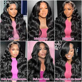 Body Wave Human Hair Wigs 13X6 Hd Lace Frontal Wig 250 Density 30 40Inch Lace Front Wig Pre Plucked Brazilian Hair Natural Black