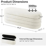 Fabric Upholstered End of Bed Storage Ottoman Bench with Large Storage Capacity