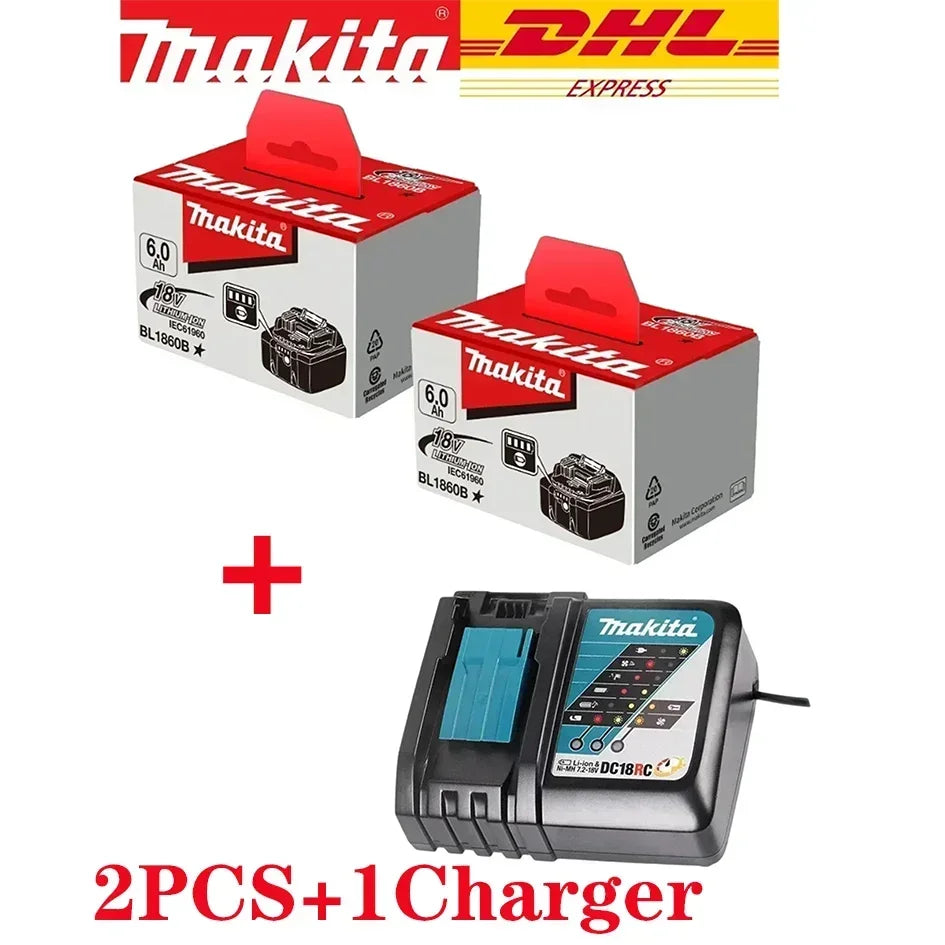 ️️️100% Original Makita 6Ah/5Ah for Makita 18V Battery BL1830B BL1850B BL1850 BL1860 Replacement Lithium Battery