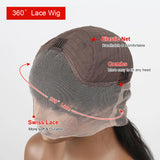 300% Density Curly Wigs HD 360 Full Lace Front Human Hair Wigs Brazilian
