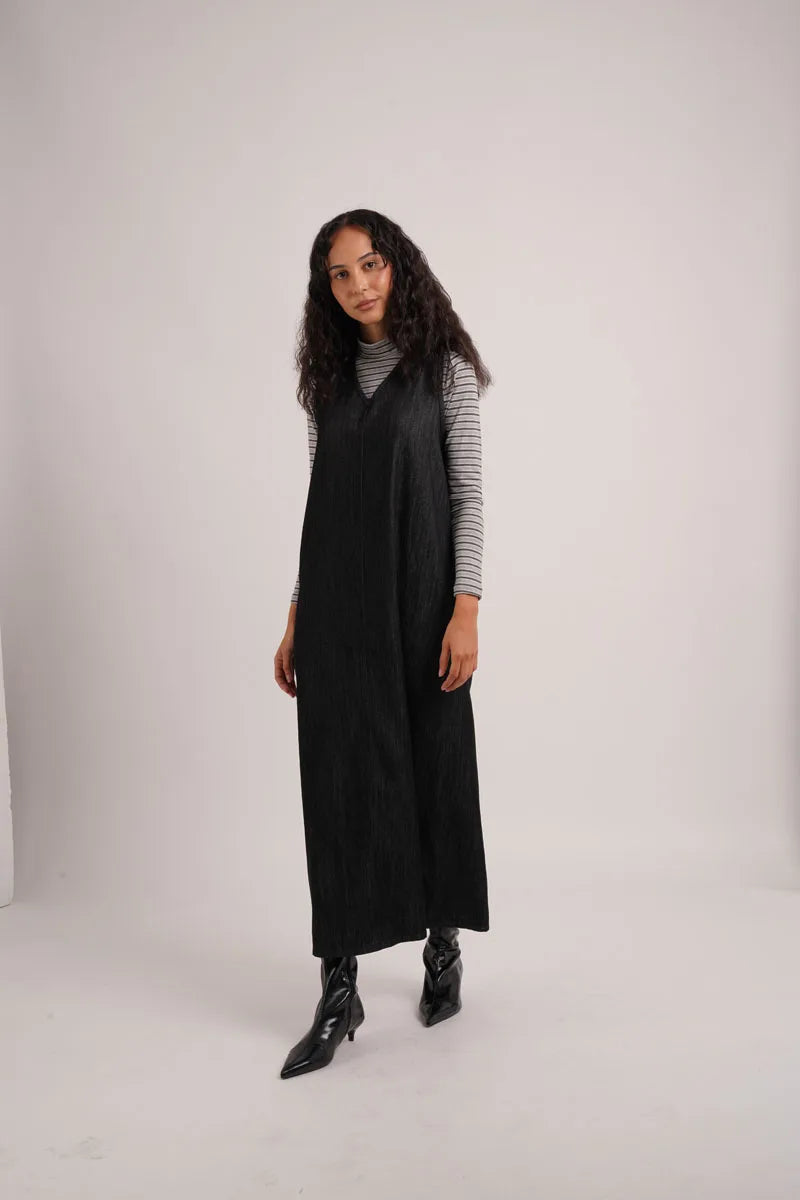 AS AW26 Denim V-Neck sleeveless denim maxi dress woman clothes
