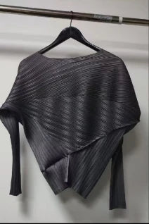 Pleated Top 2026 New Round Neck Short Sleeve Batwing T-Shirt Women Summer Lightweight Vacation Travel Women's Clothing