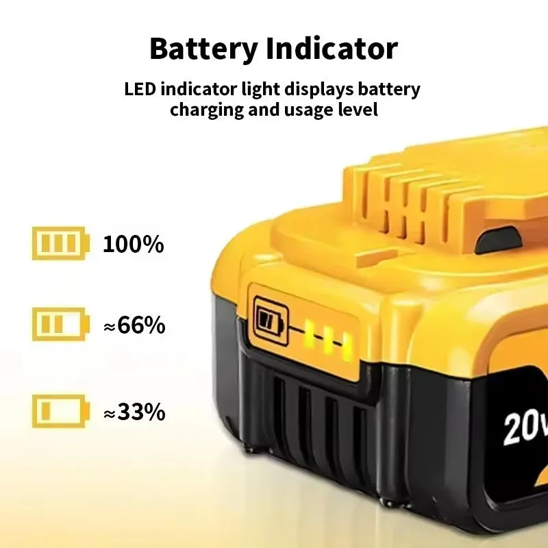 100% Original 20V 6.0Ah MAX Battery Power Tool Replacement For DeWalt DCB184 DCB181 DCB182 DCB200 20V 5A 6A 18Volt 20v Battery.