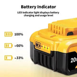 100% Original 20V 6.0Ah MAX Battery Power Tool Replacement For DeWalt DCB184 DCB181 DCB182 DCB200 20V 5A 6A 18Volt 20v Battery.