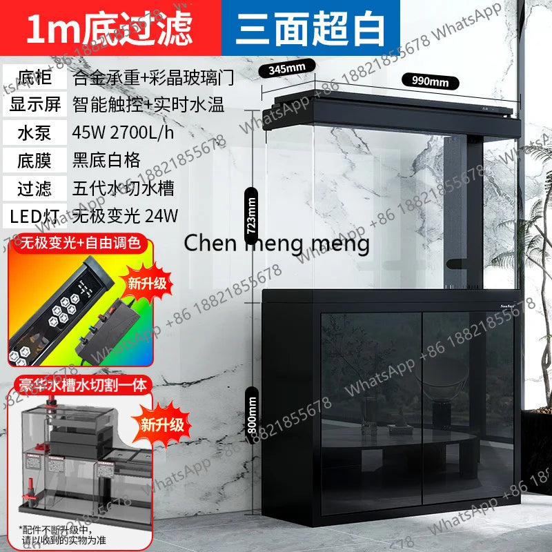 Fish Farm Shrimp Aquarium Indoors Simplicity Decoration Luxury Aquarium Accent Glass Ecology Home Furniture El Acuario