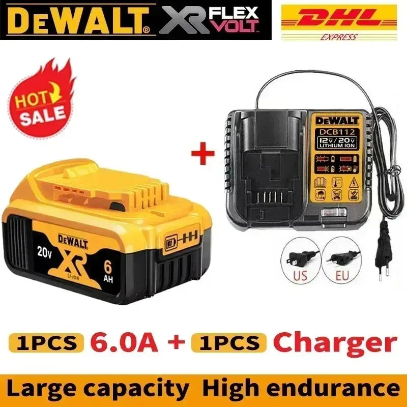 100% Original DeWALT Battery 20V 6000mAh for DCB606 DCB205 DCB206 DCB209 DCB182 Power Tool Fast Delivery by Air Freight