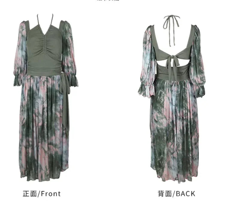 2026 Summer New Large Size Retro Fashion Girl One-piece Conservative Swimsuit Sexy Hot Spring Seaside Vacation Swimsuit Set