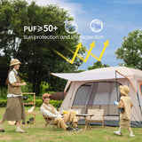 Outdoor Camping Family Tent 3-12 Person Double Layers Oversize 2 Rooms Thickened Rainproof Outdoor Family Camp Tour Equipment