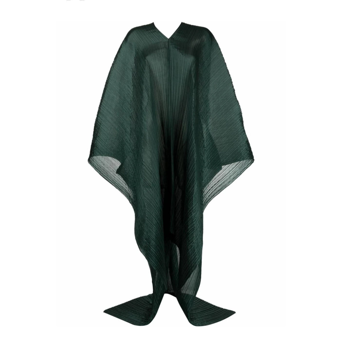 Miyake Pleated Women's Medium Length V-neck Drooping Blouse Dress