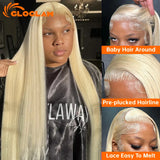 Straight 220 Density 13x4 13x6 360 Lace Front Wig Human Hair Pre Plucked