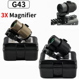 Tactical G33 G43 G45 Sight Fixed 3X 5X Magnifier Scope with Quick Disassembly and Flipping for Airsoft Hunting Collimator