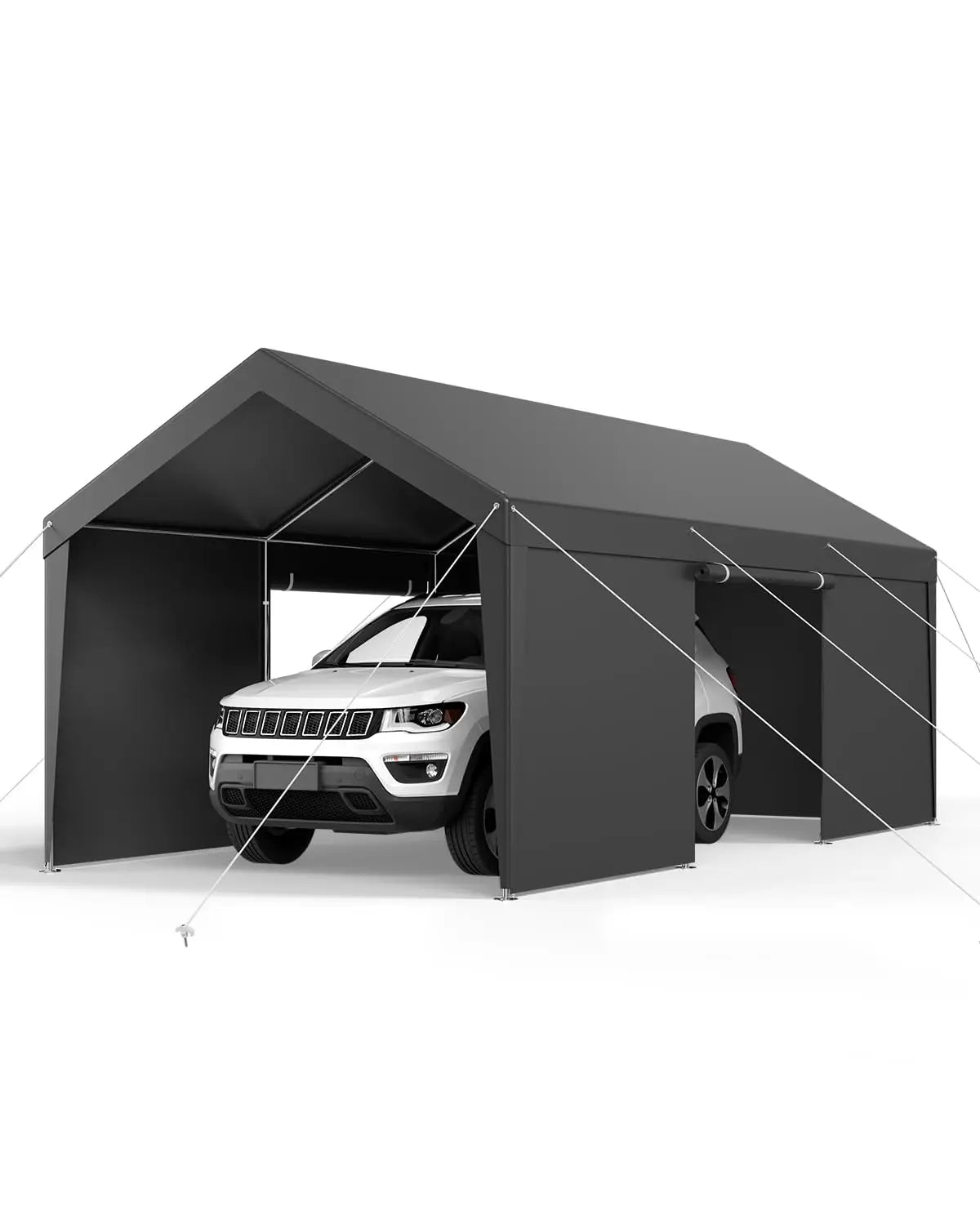 12x20 FT Heavy Duty Carport, Portable Car Canopy with Removable Sidewalls and Door, Outdoor Car Shelter,Customized