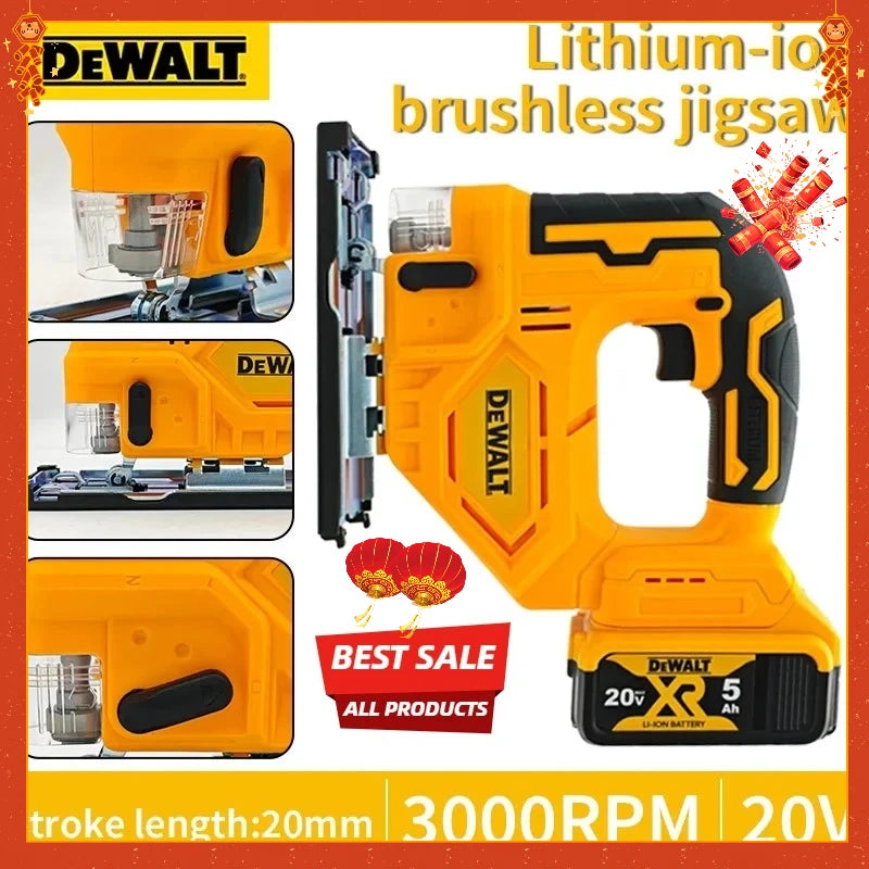 Dewalt 3000RPM Brushless Curve Saw 20V Cordless Electric Jig Saw Portable Multifunction Adjustable Woodworking Power Tool
