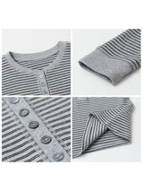 CHIC VEN Women T-Shirts New Contrast Color O Neck Slim Fit Striped Long Sleeved Knitted Tees Base Female Top Autumn Winter 2025