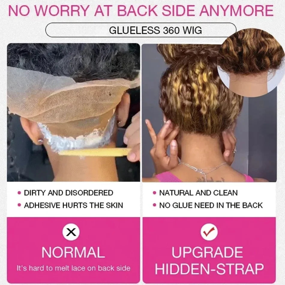 Highlight 360 Full Lace Wig Human Hair Pre Plucked Hd Deep Wave Frontal Wig Invisible Drawstring Curly Human Hair Wigs 3032 Inch