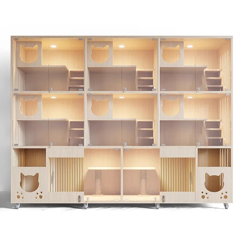 Cross-border cat boarding cabinet display cabinet cat villa three-story super large space cat cage cat nest pet supplies