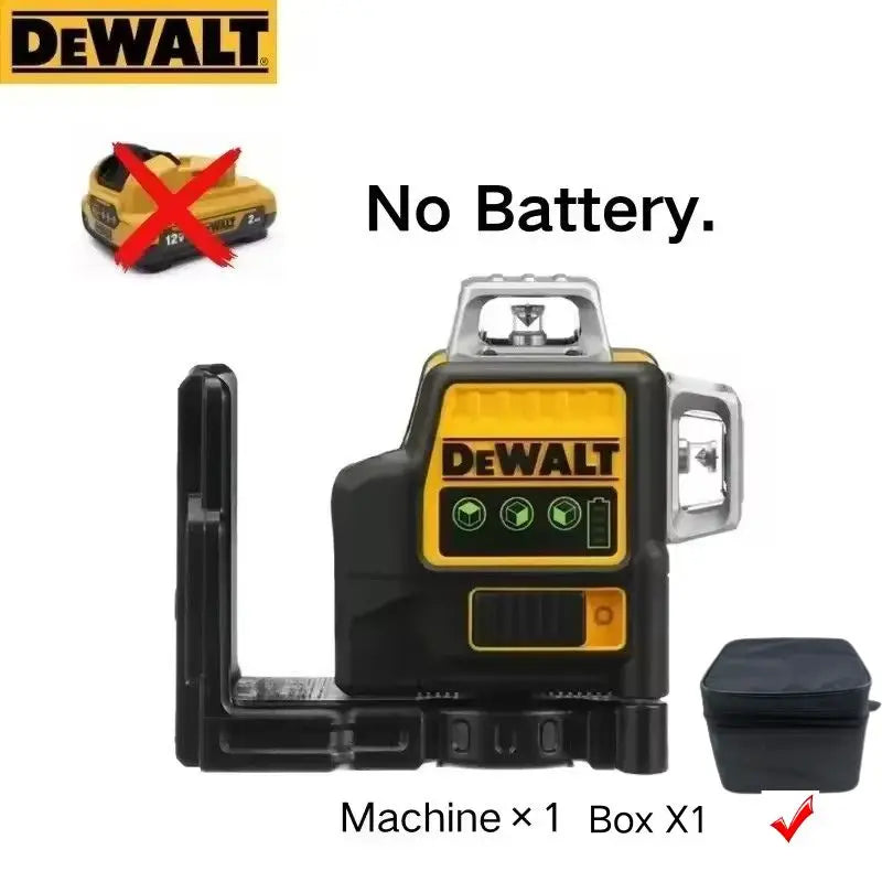DEWALT DW089LG 3 Sides*360 Degree Vertical 12 Lines Laser Level Horizontal Green Light Level Meter Outdoor