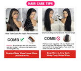 13x4 HD Water Wave Human Hair Wig 40 Inches Pre Plucked Lace Frontal Wig