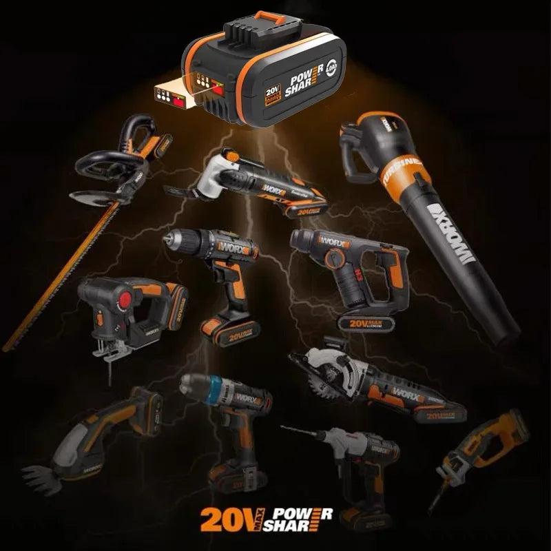for worx 20V4.0/6.0/8.0/10.0Ah Lithium battery Rechargeable WA3553 WA3551 WA3553.1 WA3570 for All WORX Electric and Garden Tools