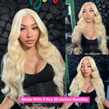 30 40 Inches 613 Honey Blonde Bundles Remy Human Hair Weave Bundles Double Track Peruvian Body Wave Bundles Human Hair Extension