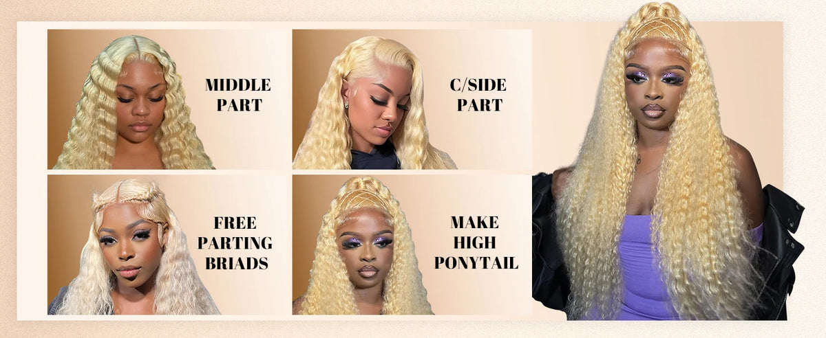 30 32 Inch 613 Loose Deep Wave 13x6 HD Lace Frontal Wigs Curly Brazilian